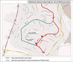 Делимична промена трасе линије 42