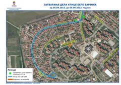 Радови у Улици Беле Бартока