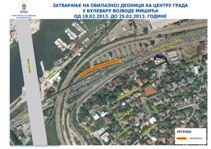 РАДОВИ НА ДЕЛУ  БУЛЕВАРА ВОЈВОДЕ МИШИЋА ИСПОД НАДВОЖЊАКА од 18.02. до 25.02.2013.