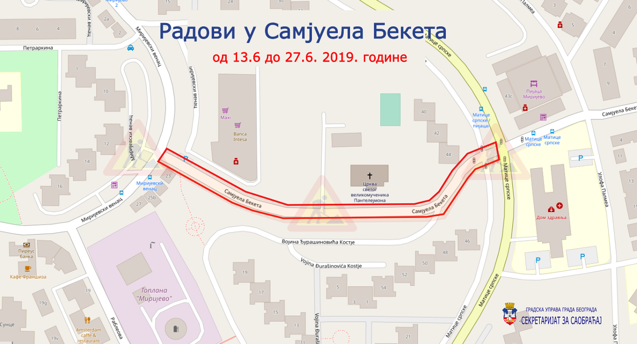                                                      Радови на редовном одржавању коловоза у улици Самјуела Бекета
                                                     